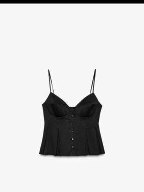 Zara Pleated Poplin Top